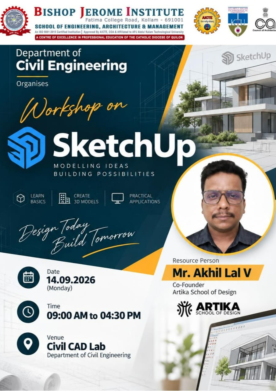 Hands-On SketchUp Workshop at Bishop Jerome Institute by Dept. of Civil Engineering